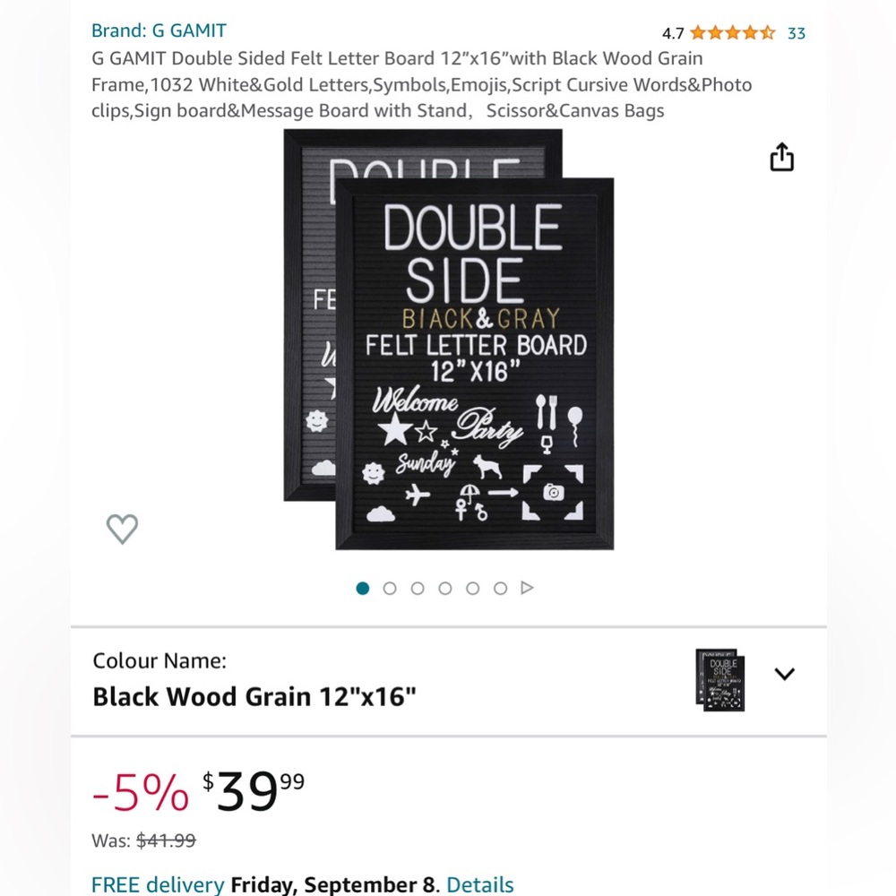 Double sided felt letterboard NEW